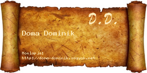 Doma Dominik névjegykártya
